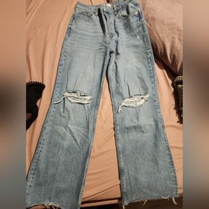 Zara ripped wide leg jean